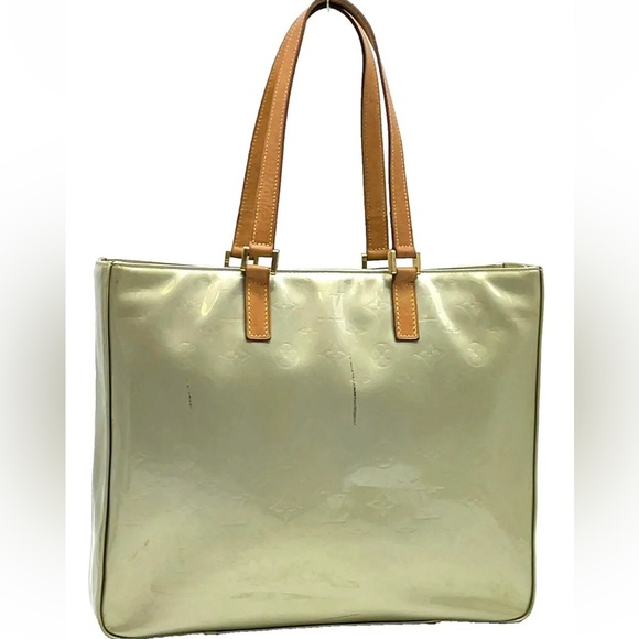 Auth Louis Vuitton  Monogram Vernis Gris Columbus M91028 Tote Bag GUC - Picture 3 of 17